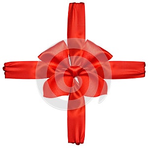 Red satin ribbon and bow