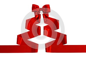 Red satin ribbon with bow