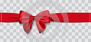 Red satin ribbon and bow