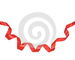 Red satin ribbon in the form of a separator