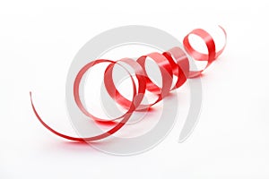 Red satin ribbon isolated