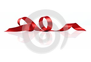 Red Satin Ribbon Twirl