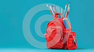 The Red School Backpack. AI generated