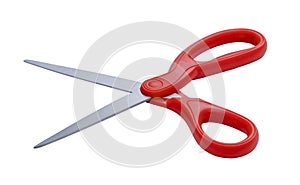 Red scissors isolated white background with clipping path