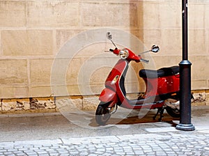 Red scooter