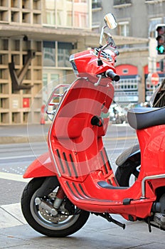 Red scooter