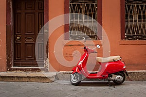 Red scooter