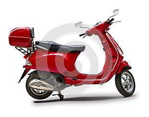 Red scooter