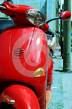 Red scooter