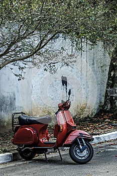 Red scooter