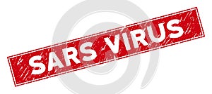 Red Scratched Sars Virus Rectangular Watermark