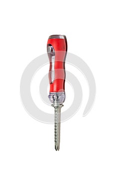 Red screwdriver Isolated object on white background