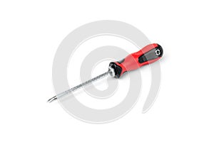 Red screwdriver isolated on white background