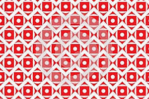 Red seamless circle square geometrical vector pattern graphic background