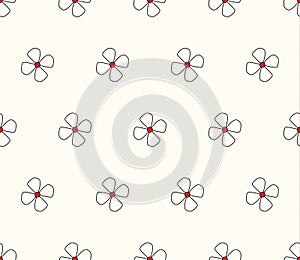 Red seamless flower pattern