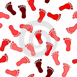 Red seamless footsteps background