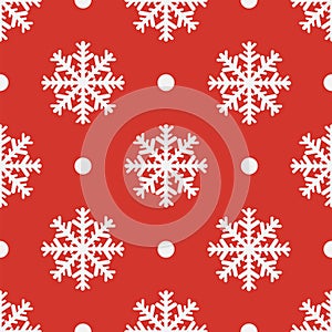 Red seamless snowflake pattern. Vector illustratiom EPS10 photo