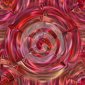 Red seamless texture with round patterns. Beautiful abstraction with circular motion