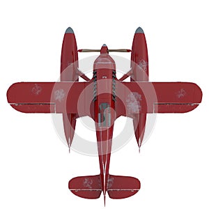 Red seaplane. 3D render