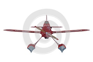 Red seaplane. 3D render