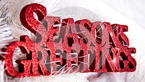 Red Seasons Greetings Sign for christmas