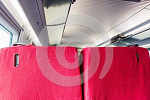 Red seats in Chinese CRH high speed  bullet train photo