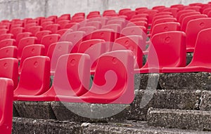Red seats on stadium