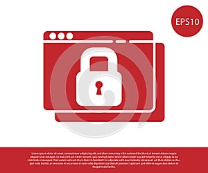 Red Secure your site with HTTPS, SSL icon isolated on white background. Internet communication protocol. Vector