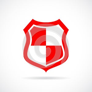 Red security shield vector icon