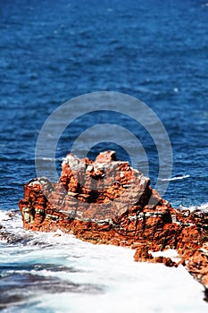 Red sedimentary sea cliff, miniature style