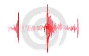 Red seismogram of seismic activity or lie detector record