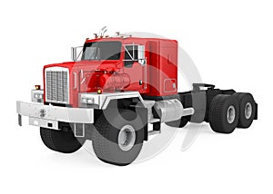 Red Semi-trailer Truck Isolated