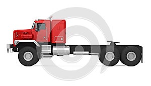 Red Semi-trailer Truck Isolated