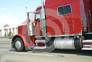 Red semi truck