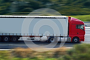 Red semi truck