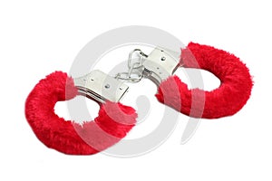 Red sexual handcuffs