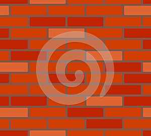 Red shades brick wall seamless pattern, vector