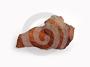 Red shale on white background.