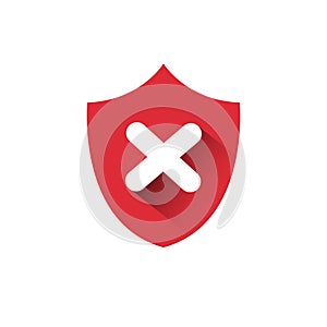 Red Shield Icon Access Denied Protection And Security