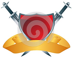 Red Shield with Swords