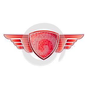 Red shield wings logo