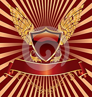 Red shield wings