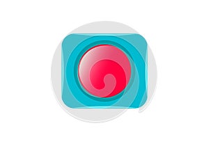 Red shiny button. Vector design for website. Vector illustration