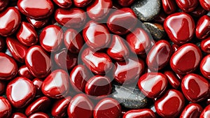 red shiny pebbles flat surface texture backgr ai generated