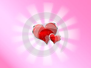 Red shiny vector heart for valentines day