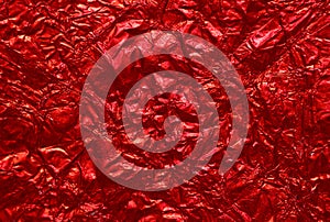 Red shiny wrinkle foil paper