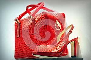 Red shoe and bag