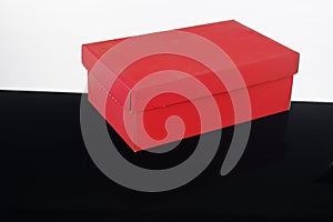 Red shoe box black floor