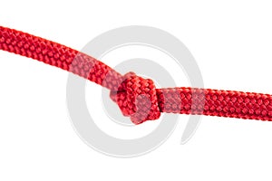 Red shoe laces with a knot