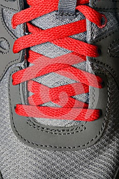 Red Shoe Laces on Running Shoes